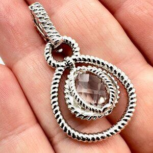 Anthony Nak Atlier Clear Gemstone Sterling Silver Pendant Enhancer